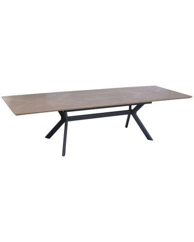 Tavolo da Pranzo Home ESPRIT Marrone Nero Metallo Legno MDF 220 x 100 x 75 cm