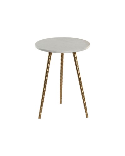 Mesa auxiliar Home ESPRIT Blanco Dorado 36 x 36 x 48,5 cm