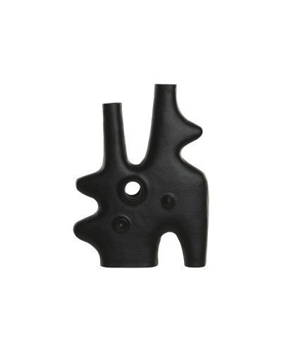 Vase Home ESPRIT Black Aluminium Abstract Modern 30 x 5 x 40 cm