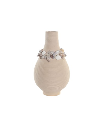 Vaso Home ESPRIT Crema Ceramica Mediterraneo 19 x 19 x 33 cm