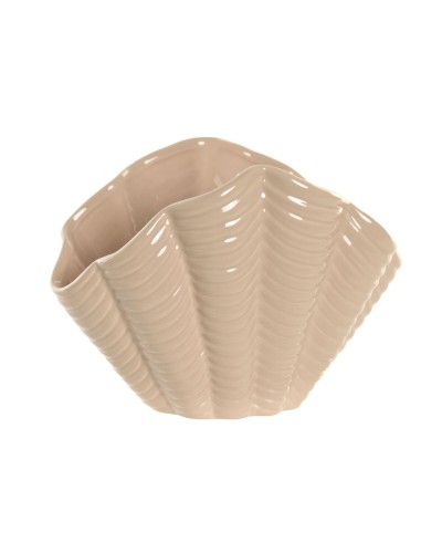 Vaas Home ESPRIT Beige Keramiek Schelp Mediterrane 25 X 14,5 X 17,5 CM