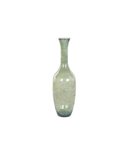 Vaso Home ESPRIT Verde Vetro riciclato Stile artigianale Tropicale 30 x 30 x 100 cm