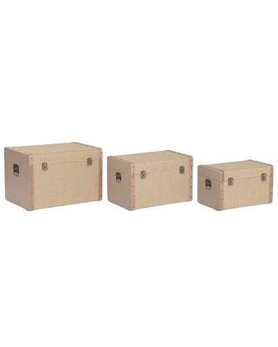 Juego de Baúles Home ESPRIT Natural Madera Tradicional 54 x 36 x 36 cm (3 Unidades)
