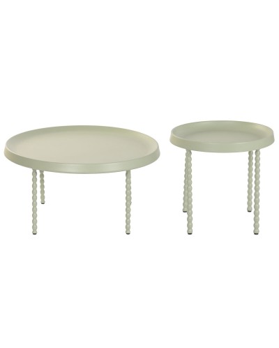 Juego de 2 mesas Home ESPRIT Verde 75 x 75 x 39 cm