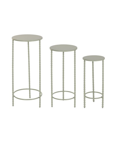 Jeu de 3 tables Home ESPRIT Vert 32 x 32 x 70 cm (3 Pièces)