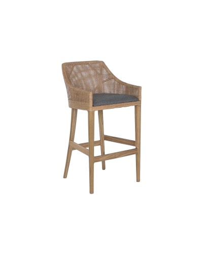 Sittpall Home ESPRIT Brun Grå Rattan 51 X 52 X 100 CM