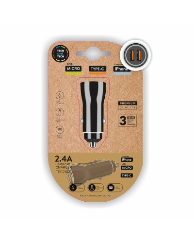 Caricabatterie per Auto Tech One Tech TEC2802 Doppia USB-C