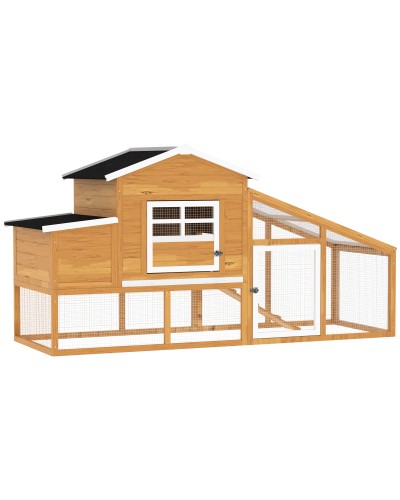  Pollaio per Galline Ovaiole da Esterno con Zona di Corsa, Pollaio per Galline da Esterno con Zona di Nidificazione e Vassoio Es