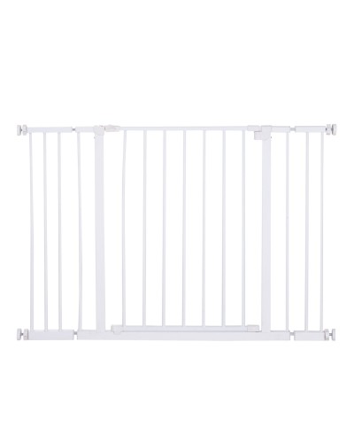  Cancellino per Cani di Sicurezza Estensibile da 76-107cm Montaggio a Pressione, Metallo e Plastica, Bianco