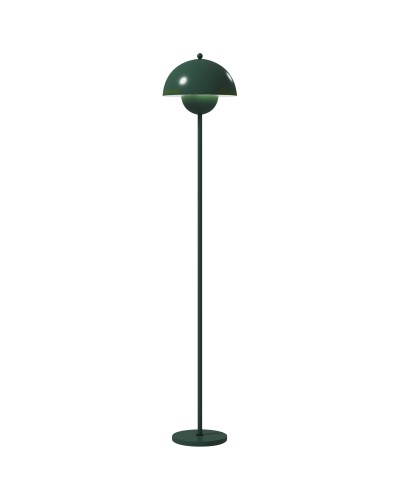  Lampada da Terra con Paralume Semicircolare e Interruttore a Pedale, in Acciaio, Ø30x155 cm, Verde