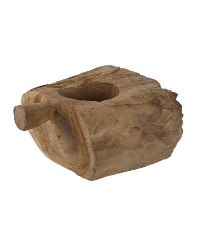 Kaarshouder Home ESPRIT Natuurlijk Teakboom 30 x 25 x 15 cm