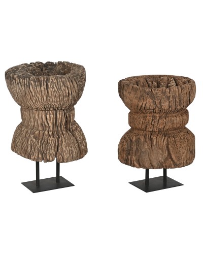 Decoratieve figuren Home ESPRIT Zwart Donkerbruin Uniek stuk