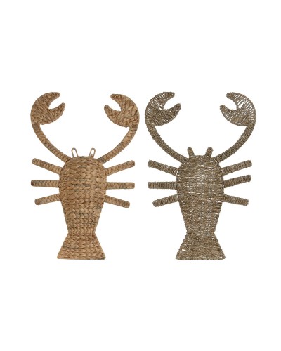 Wall Decoration Home ESPRIT Water hyacinth 42 x 5 x 65 cm (2 Units)