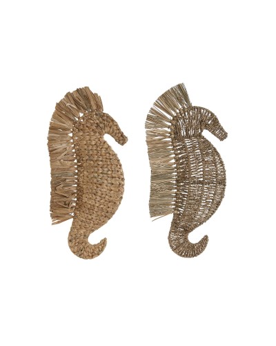 Wall Decoration Home ESPRIT Water hyacinth 28 x 5 x 58 cm (2 Units)