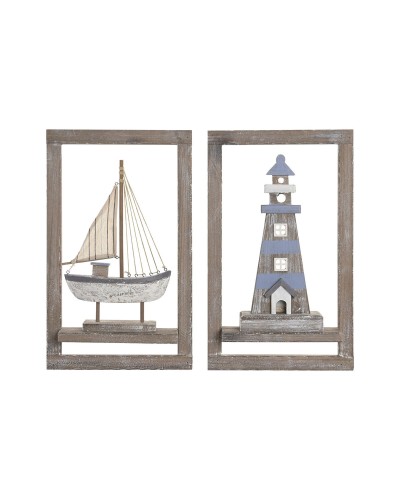 Väggdekoration Home ESPRIT Trä MDF 30 x 8 x 50 cm (2)