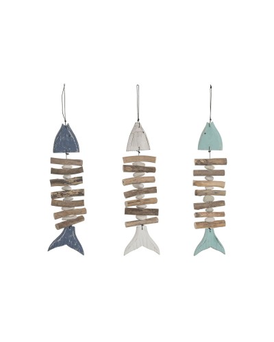 Hanging decoration Home ESPRIT Blue White Navy Blue Mediterranean (3 Units)