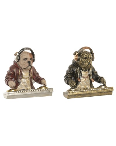 Figura Decorativa Home ESPRIT Multicolor Perro Loft (2 Unidades)