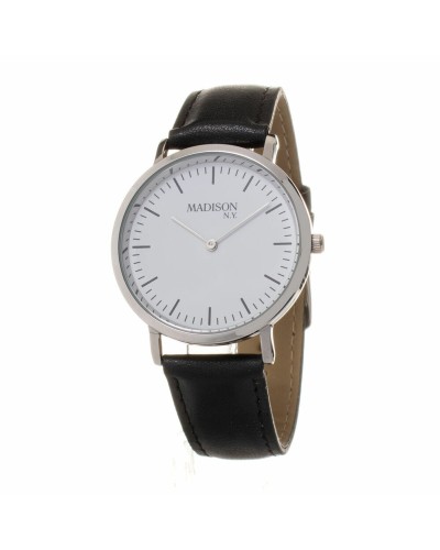 Unisex kellot Madison L490B-PN Valkoinen Musta (Ø 40 mm)
