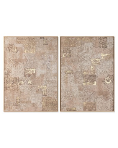 Schilderij Home ESPRIT Bruin Indiaas 103 x 4 x 143 cm (2 Stuks)