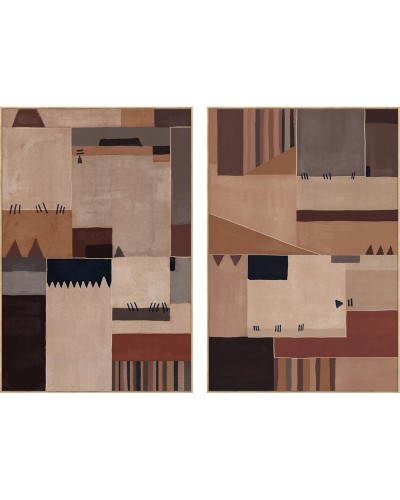 Cuadro Home ESPRIT Patchwork Urbano 82,5 X 4 X 122,5 CM (2 Unidades)