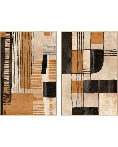 Painting Home ESPRIT Beige Orange Urban 82,5 x 4,5 x 122,5 cm (2 Units)