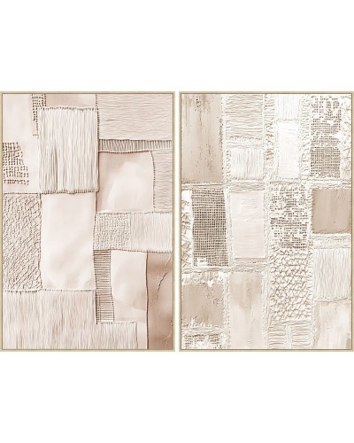 Cuadro Home ESPRIT Beige Moderno Urbano 82,5 x 4,5 x 122,5 cm (2 Unidades)