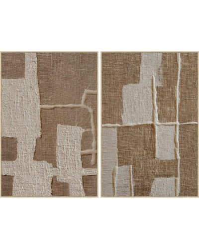 Cadre Home ESPRIT Blanc Beige Scandinave 82,5 x 4,5 x 122,5 cm (2 Unités)