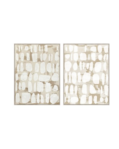 Bild Home ESPRIT Weiß Beige abstrakt Urban 90 x 4 x 120 cm (2 Stück)