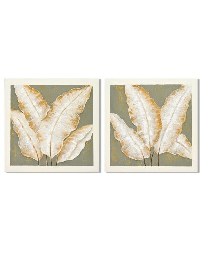 Painting Home ESPRIT Green Beige Palms Tropical 100 x 3 x 100 cm (2 Units)