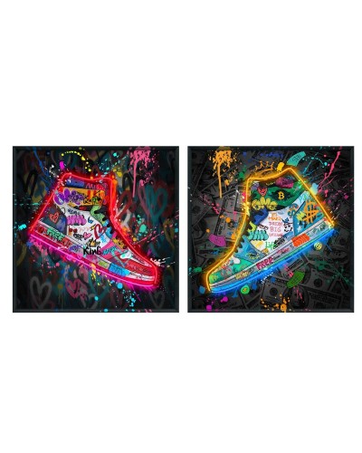 Schilderij Home ESPRIT Vintage 83 x 3 x 83 cm (2 Stuks)