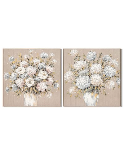 Tavla Home ESPRIT Beige Vas Shabby Chic 102 x 4,5 x 102 cm (2 antal)