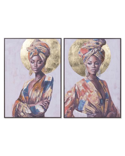 Quadro Home ESPRIT Coloniale Africana 70 x 3,5 x 100 cm (2 Unità)