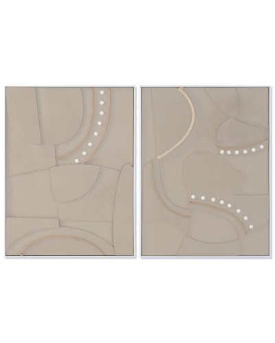 Quadro Home ESPRIT Beige Moderno Città 62 x 4,5 x 82 cm (2 Unità)