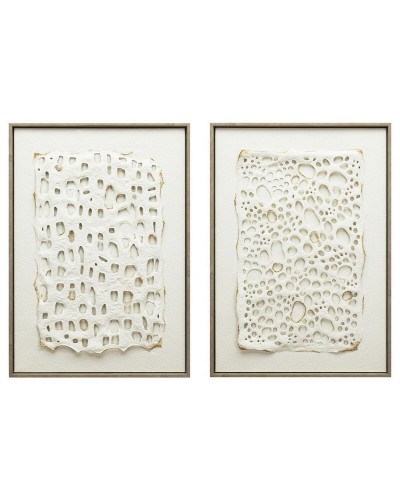 Maalaus Home ESPRIT Valkoinen Moderni 50 x 3 x 70 cm (2 osaa)