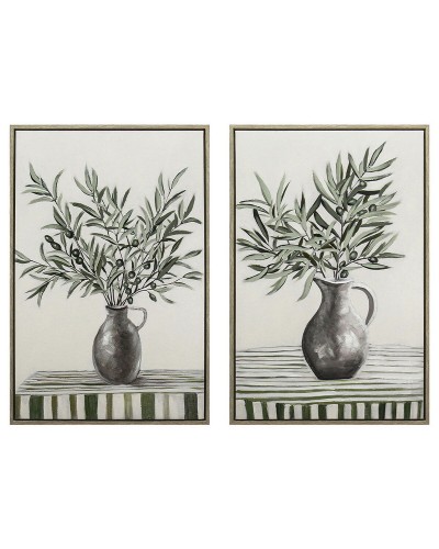 Quadro Home ESPRIT Beige Terracotta Astratto Shabby Chic 60 x 3,8 x 90 cm (2 Unità)