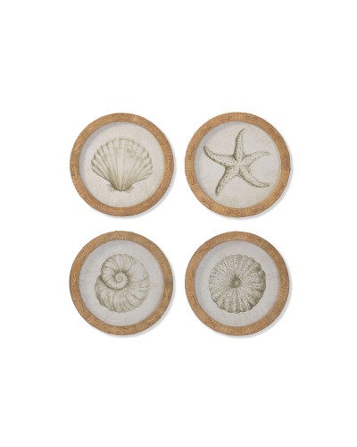 Cadre Home ESPRIT Blanc Naturel méditerranéen (4 Unités)