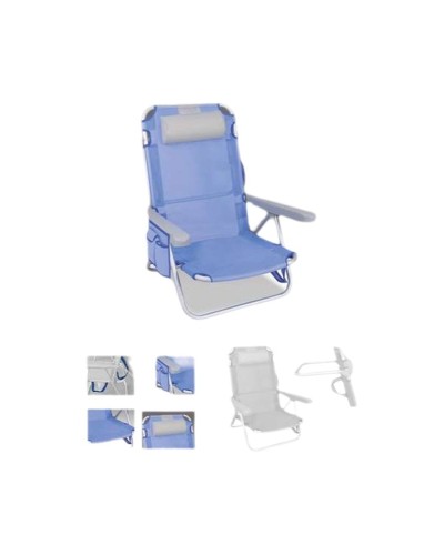 Silla de Playa Azul Gris 25 cm