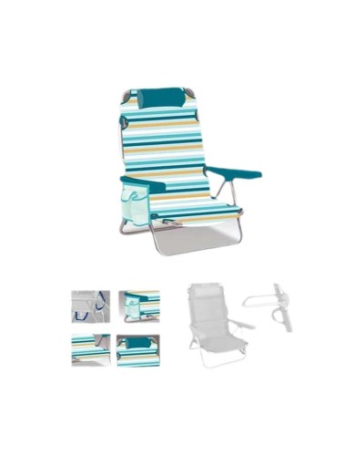 Chaise de Plage Jaune Vert 25 cm