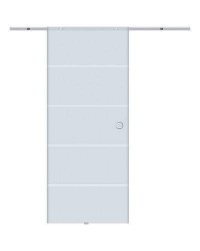 Porta Scorrevole Interna in Vetro Smerigliato e Satinato con Binario B3 in Alluminio per Bagno Cucina Studio Vetro 205x 90x 0,8