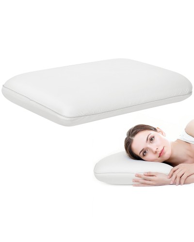  Cuscino Memory Foam a Rimbalzo Rapido con Copertura Rimovibile e Lavabile, 60x40x10 cm, Bianco Crema