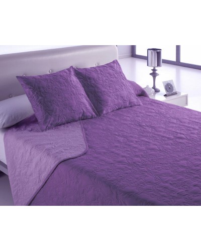Hosteline Vegas double quilt in microfiber with pillowcases, mauve color
