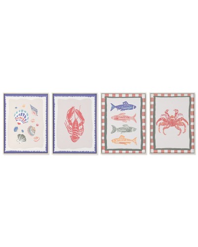 Cadre Home ESPRIT Doré Moderne méditerranéen 30 x 2,5 x 40 cm (4 Unités)