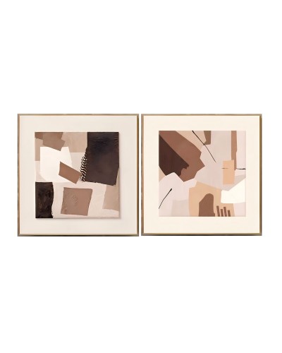 Bild Home ESPRIT Braun abstrakt Urban 60 x 3,5 x 60 cm (2 Stück)