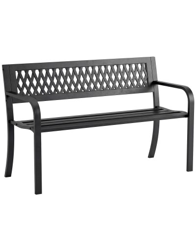  Panchina da Esterno per Giardino, 2 Posti, Panchina da Patio Nero