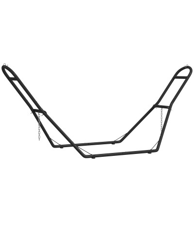  Supporto per Amaca Regolabile e Antiscivolo con Ganci a S, in Acciaio, 278x97x112 cm Nero