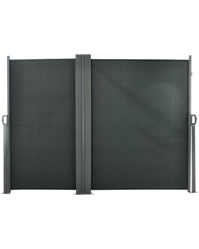  Divisore da Giardino Regolabile Anti UV con Maniglia, in Metallo e Poliestere 180 g/m?, 600x180 cm, Grigio