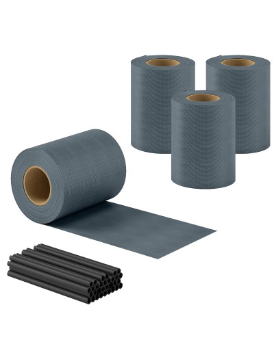  Set 4 Pezzi Frangivista da Giardino Anti UV Impermeabile con Fermagli, in PP, 3500x19 cm, Grigio