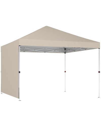  Gazebo Pieghevole Pop-Up 3x3 m con Parete Laterale, in Metallo e Tessuto Oxford, Beige