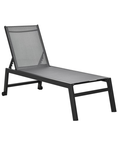  Lettino Prendisole Alluminio Sdraio da Giardino Grigio e Nero