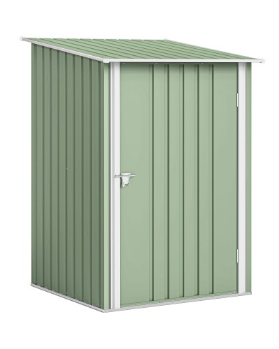  Casetta da Giardino Porta Attrezzi in Acciaio Galvanizzato con Porta, 100x104x160 cm, Verde Chiaro